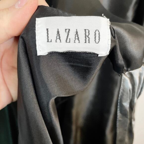 Lazaro Vintage elegant black full length wrap gown with pewter sash - Picture 3 of 7